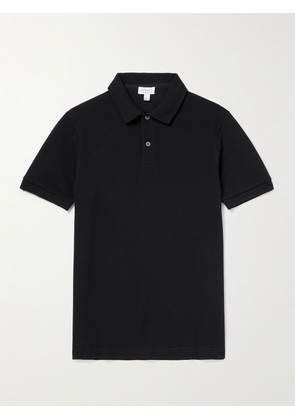 Sunspel - Cotton-Piqué Polo Shirt - Men - Black - S