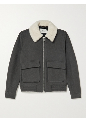 Mr P. - Shearling-Trimmed Boiled Wool Blouson Jacket - Men - Gray - XS