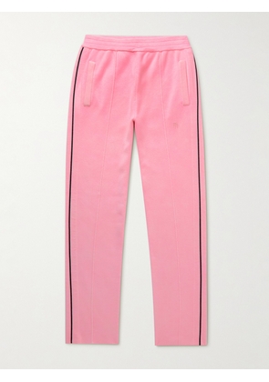 Palm Angels - Tapered Striped Logo-Embroidered Cashmere Sweatpants - Men - Pink - M