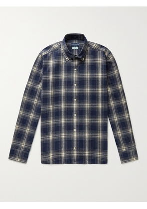 Peter Millar - Button-Down Collar Checked Cotton-Flannel Shirt - Men - Blue - S
