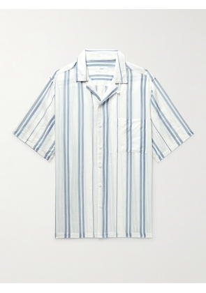 Onia - Air Convertible-Collar Striped Woven Shirt - Men - White - S