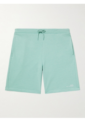 A.P.C. - Straight-Leg Cotton-Jersey Drawstring Shorts - Men - Blue - XS