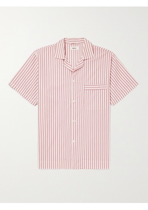 TEKLA - Striped Organic Cotton-Poplin Pyjama Shirt - Men - Red - S