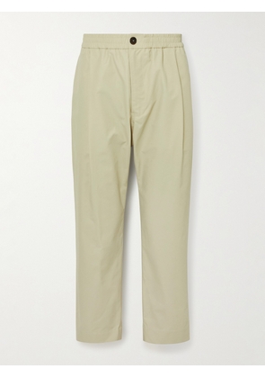 STUDIO NICHOLSON - Tapered Pleated Cotton-Blend Trousers - Men - Neutrals - S