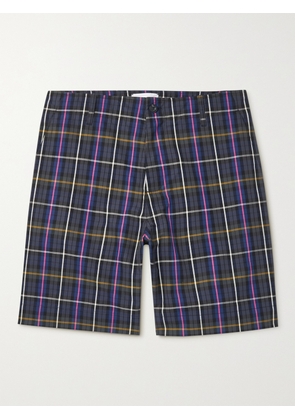 Mr P. - Checked Cotton-Poplin Golf Shorts - Men - Purple - UK/US 28