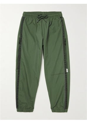 WTAPS - Straight-Leg Grosgrain-Trimmed Cotton-Blend Shell Sweatpants - Men - Green - XS