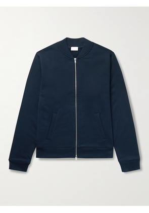 Håndværk - Pima Cotton-Jersey Bomber Jacket - Men - Blue - S