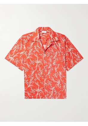 John Elliott - Convertible-Collar Printed Cotton Shirt - Men - Orange - S