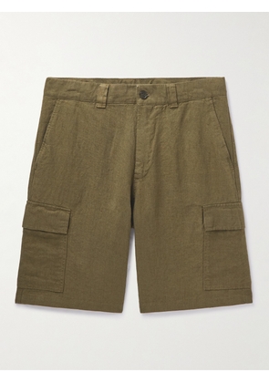 NN07 - Armi Straight-Leg Linen Cargo Shorts - Men - Green - UK/US 28