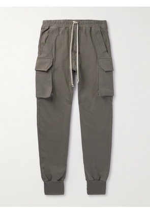 DRKSHDW By Rick Owens - Mastodon Slim-Fit Tapered Cotton-Jersey Cargo Drawstring Trousers - Men - Brown - XS