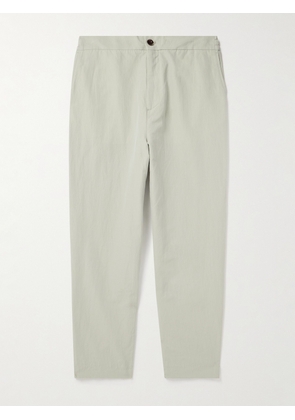 Mr P. - James Tapered Garment-Dyed Cotton and Linen-Blend Trousers - Men - Green - 28