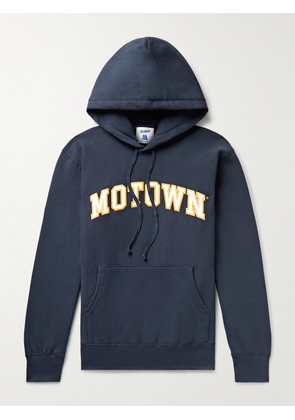 Better™ Gift Shop - MOTOWN® Appliquéd Fleece-Back Cotton-Jersey Hoodie - Men - Blue - S
