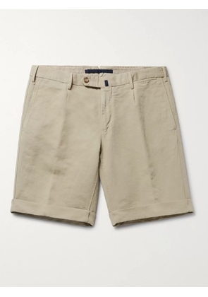 Incotex - Slim-Fit Linen and Cotton-Blend Shorts - Men - Neutrals - IT 44