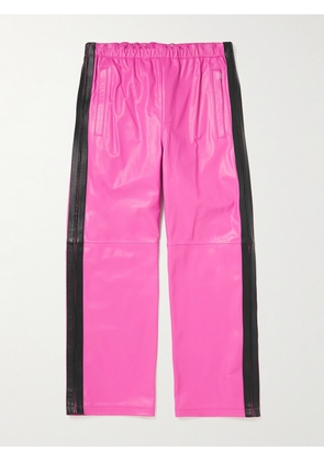 Marni - Striped Leather Track Pants - Men - Pink - IT 44
