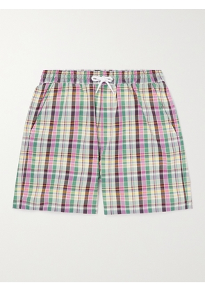 Baracuta - Noah Straight-Leg Checked Cotton-Twill Drawstring Shorts - Men - Multi - UK/US 28