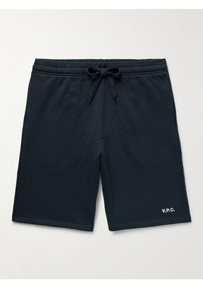 A.P.C. - Clement Straight-Leg Cotton-Jersey Shorts - Men - Blue - XS