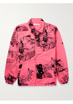 COMME DES GARÇONS SHIRT - Christian Marclay Printed Cotton-Gabardine Overshirt - Men - Pink - S