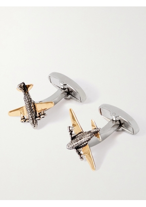 Paul Smith - Logo-Engraved Silver and Gold-Tone Cufflinks - Men - Silver