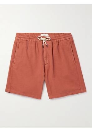 Mr P. - Straight-Leg Garment-Dyed Cotton-Blend Jersey Drawstring Shorts - Men - Red - 28