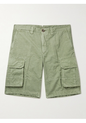 Incotex - Cotton and Linen-Blend Cargo Shorts - Men - Green - UK/US 30