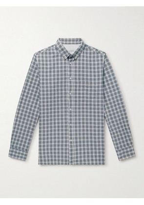 Officine Générale - Arsene Button-Down Collar Checked Organic Cotton Shirt - Men - Blue - XS