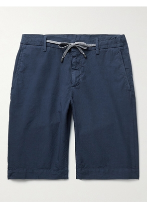 Canali - Straight-Leg Cotton-Seersucker Drawstring Shorts - Men - Blue - IT 44