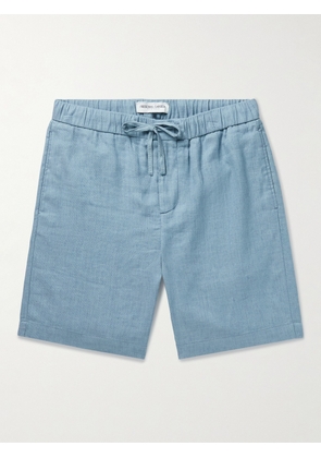 Frescobol Carioca - Felipe Straight-Leg Linen and Cotton-Blend Drawstring Shorts - Men - Blue - UK/US 28