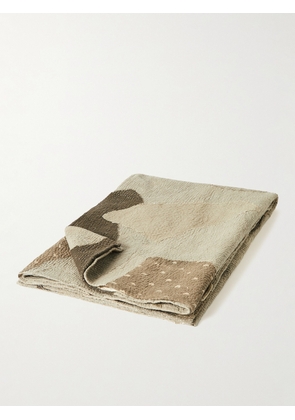 11.11/ELEVEN ELEVEN - Embroidered Patchwork Upcycled Cotton Throw - Men - Neutrals