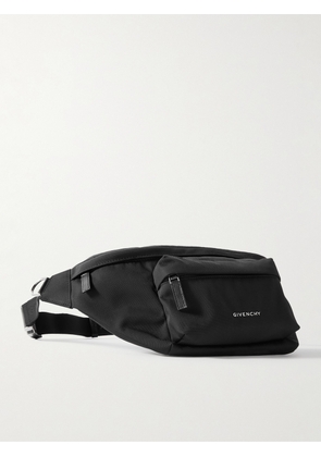 Givenchy - Essential U Leather-Trimmed Logo-Embroidered Canvas Belt Bag - Men - Black