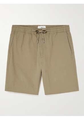 Mr P. - Straight-Leg Organic Cotton-Seersucker Drawstring Shorts - Men - Neutrals - 28