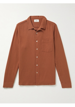 Mr P. - Cotton-Muslin Shirt - Men - Orange - XS