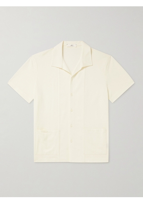 Mr P. - Jersey-Panelled Organic Cotton-Piqué Shirt - Men - Neutrals - XS