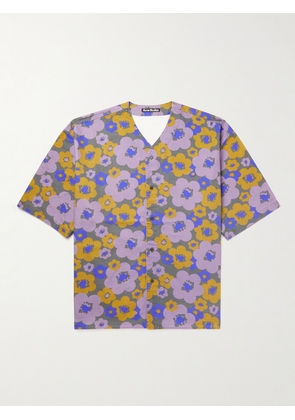 Acne Studios - Printed Organic Cotton-Poplin Shirt - Men - Purple - XS