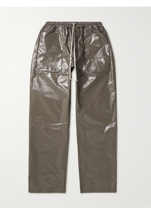 DRKSHDW By Rick Owens - MT Drawstring Long Wide-Leg Coated Cotton-Blend Jersey Trousers - Men - Brown - XS