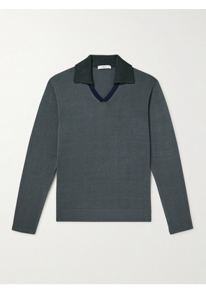 Mr P. - Colour-Block Organic Cotton and TENCEL™ Lyocell-Blend Polo Shirt - Men - Gray - XS