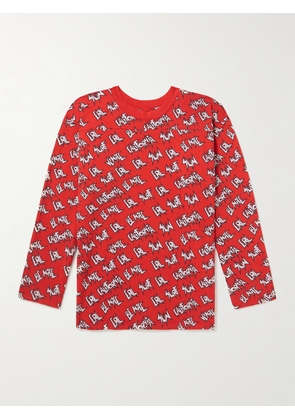 ERL - Sunscreen Slim-Fit Logo-Print Cotton-Jersey T-Shirt - Men - Red - XS