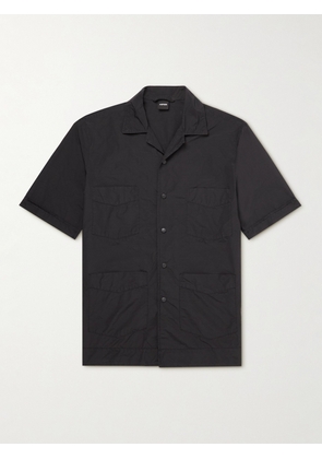 Aspesi - Camp-Collar Garment-Dyed Shell Shirt - Men - Black - EU 38