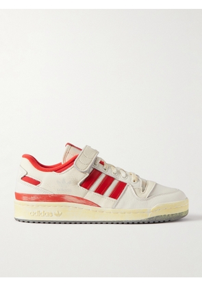 adidas Originals - Forum 84 Low AEC Distressed Shell-Trimmed Leather Sneakers - Men - White - UK 4.5