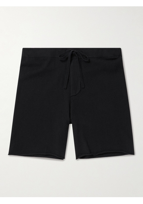 James Perse - Straight-Leg Brushed Recycled-Cashmere Drawstring Shorts - Men - Black - 1