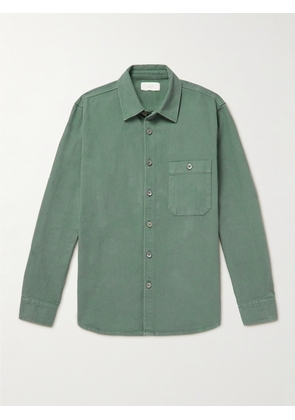 Mr P. - Garment-Dyed Ribbed Cotton Shirt - Men - Blue - XS