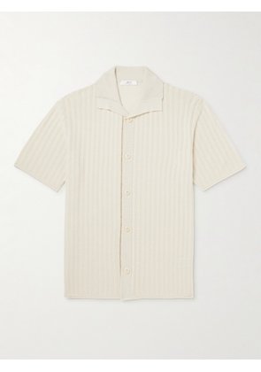 Mr P. - Open-Knit Cotton and Lyocell-Blend Shirt - Men - Neutrals - XS