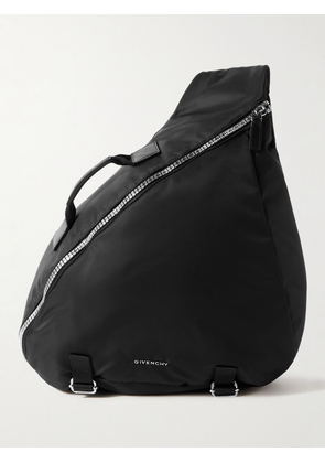 Givenchy - G-Zip Leather-Trimmed Shell Sling Backpack - Men - Black