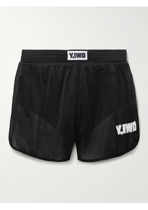 Y,IWO - Slim-Fit Logo-Print Mesh Shorts - Men - Black - S