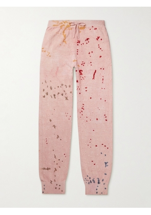 11.11/ELEVEN ELEVEN - Straight-Leg Bandhani-Dyed and Painted Organic Cotton Drawstring Trousers - Men - Pink - UK/US 28