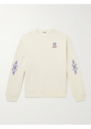 ADISH - Logo-Embroidered Cotton-Jersey Sweatshirt - Men - Neutrals - S