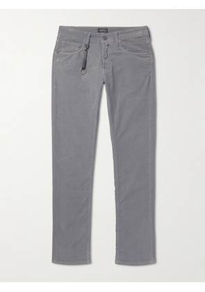 Incotex - Slim-Fit Stretch Cotton-Blend Corduroy Trousers - Men - Gray - UK/US 28