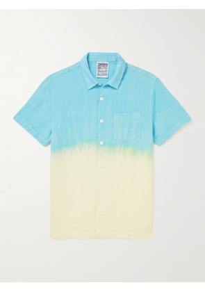 JUNGMAVEN - The Ridge Flash Dip-Dyed Hemp and Organic Cotton-Blend Shirt - Men - Blue - S