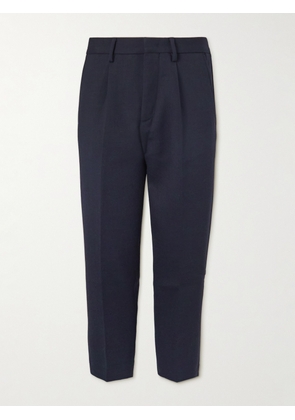 NN07 - Bill 1684 Tapered Cropped Pleated Woven Trousers - Men - Blue - 28W 32L