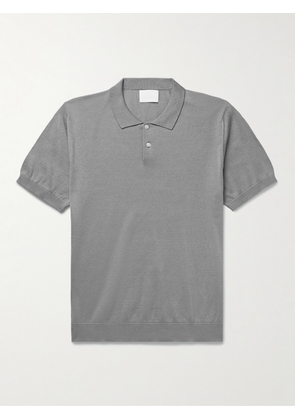 Håndværk - Mercerised Pima Cotton Polo Shirt - Men - Gray - S