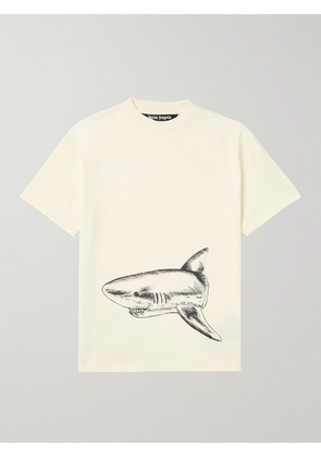Palm Angels - Broken Shark Logo-Print Cotton-Jersey T-Shirt - Men - Neutrals - XS
